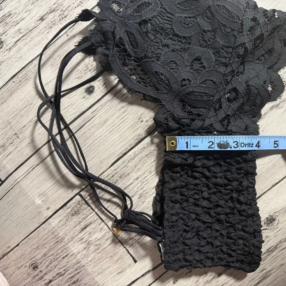 Black Lace Strappy Bra / Camisole New Size S